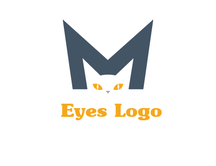 cat face letter m logo