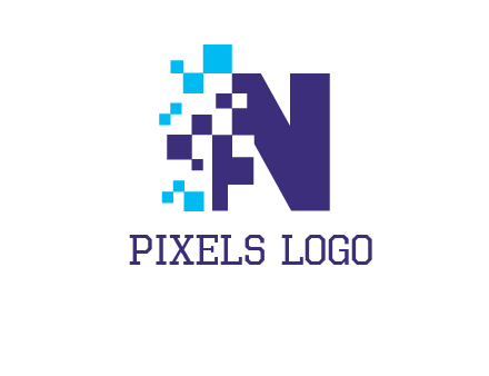 letter n pixels logo