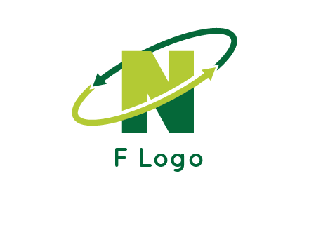 recycle letter N logo