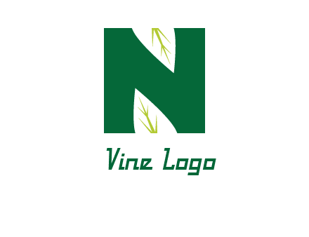 leaves letter n logo