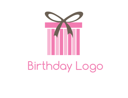 stripe gift box with ribbon logo