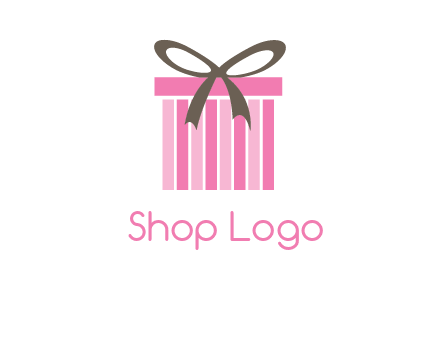 stripe gift box with ribbon logo