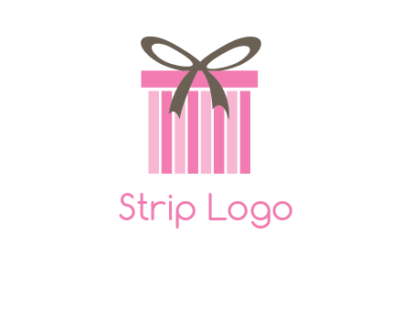 stripe gift box with ribbon logo