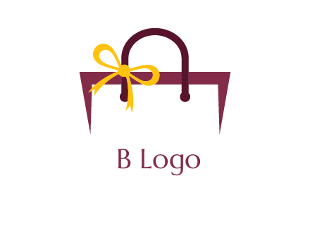 shopping bag with ribbon icon