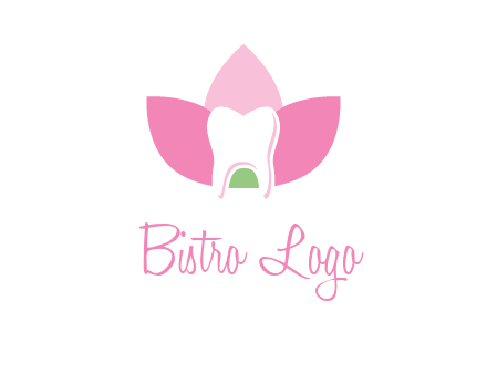 tooth in lotus flower dental logo