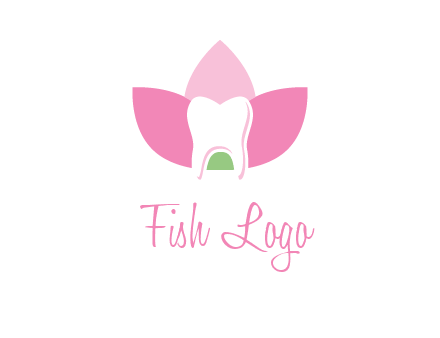 tooth in lotus flower dental logo