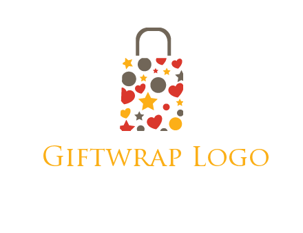 heart and circle shopping bag logo