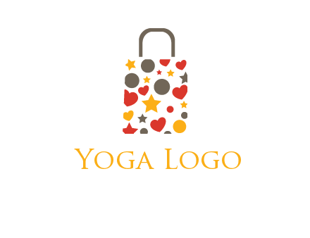 heart and circle shopping bag logo