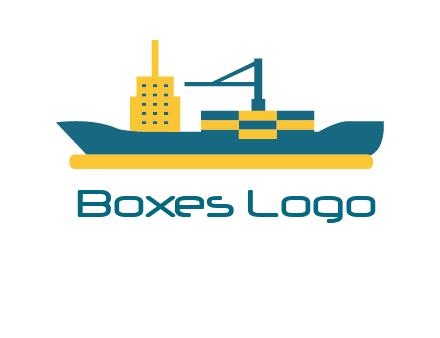 crane and deckhouse on consignment shipping logo icon