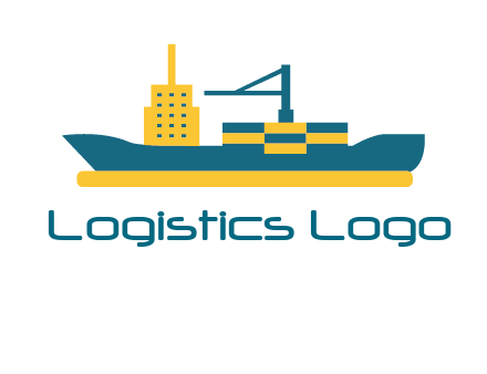 crane and deckhouse on consignment shipping logo icon