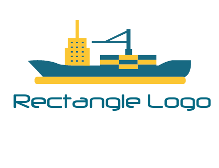 crane and deckhouse on consignment shipping logo icon