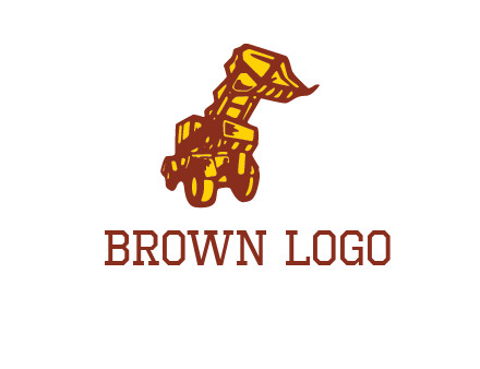 frontal digger illustration logo