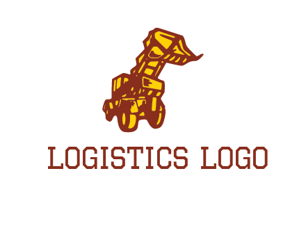 frontal digger illustration logo