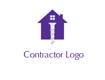 screw and house construction logo