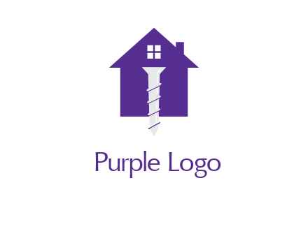 screw and house construction logo