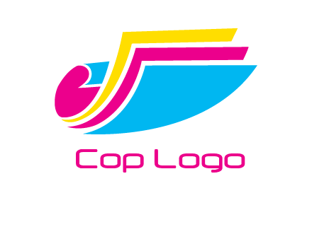 curvy colorful papers printing logo