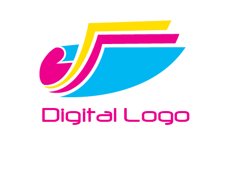 curvy colorful papers printing logo