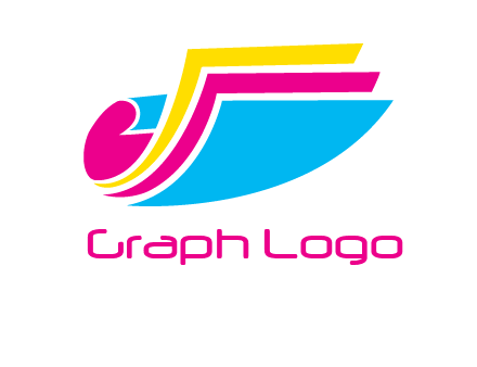 curvy colorful papers printing logo