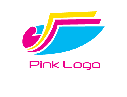 curvy colorful papers printing logo