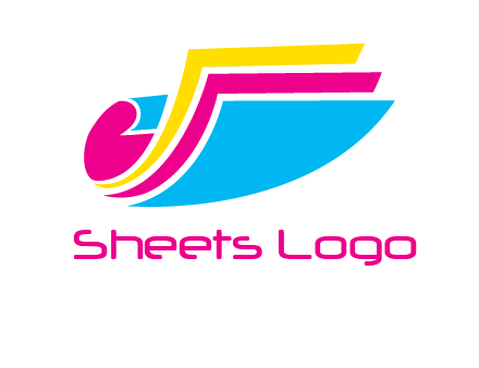 curvy colorful papers printing logo