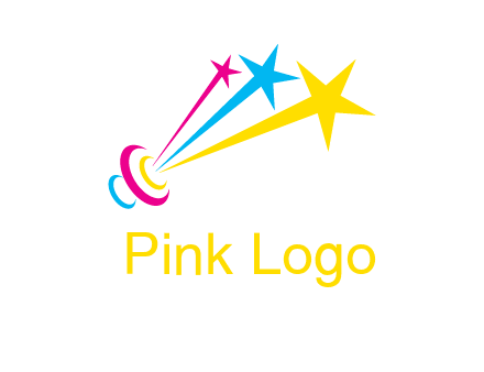 satellite colorful shooting stars printing logo