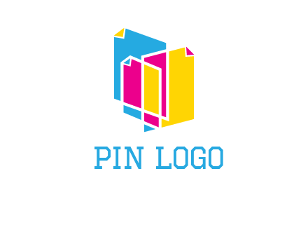 abstract colorful papers printing logo