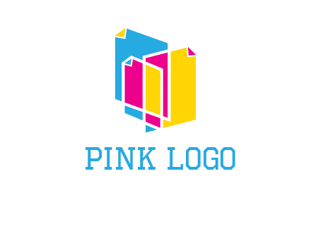 abstract colorful papers printing logo