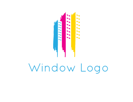 painted colorful buildings logo