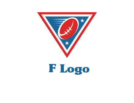 star and football in triangle sports logo