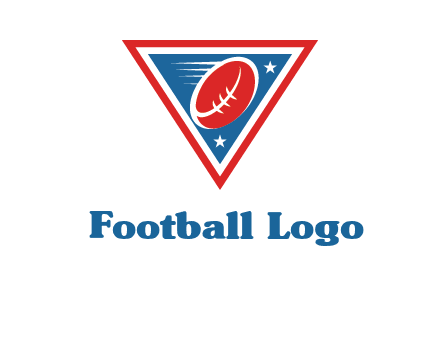 star and football in triangle sports logo