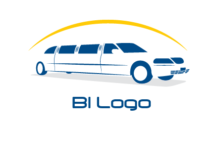 crescent and outline limousine car logo