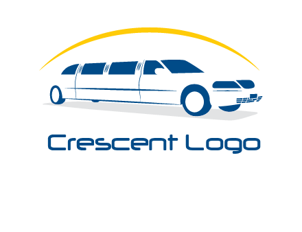 crescent and outline limousine car logo