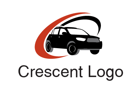 swoosh around SUV truck logo