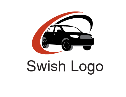 swoosh around SUV truck logo