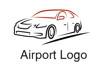 outline of sedan car logo