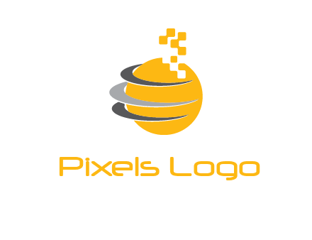 pixels globe communication logo