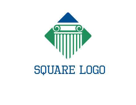 ornate pillar in square legal logo