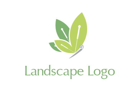 leaf wings butterfly logo