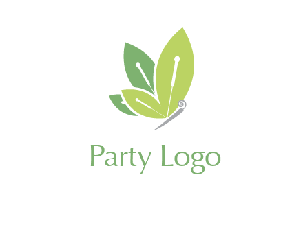 leaf wings butterfly logo