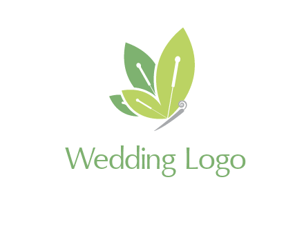 leaf wings butterfly logo