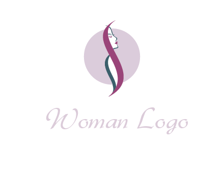 profile woman with hair beauty logo