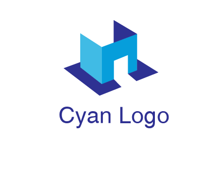 abstract box and door construction logo