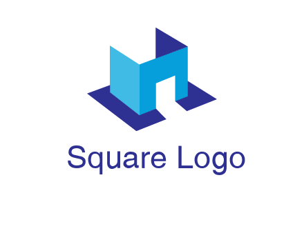 abstract box and door construction logo