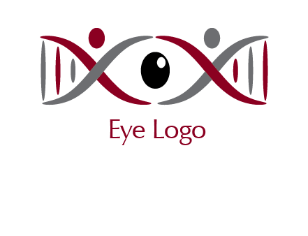 DNA and swoosh people with eye logo