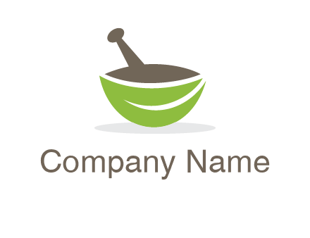 pestle mortar leaf pharmacy logo