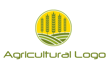 upright wheat stalks farm logo