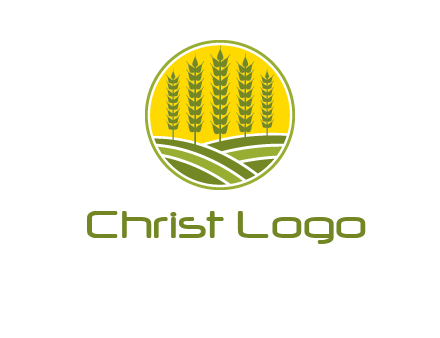 upright wheat stalks farm logo