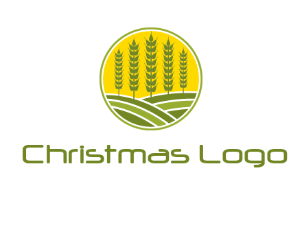 upright wheat stalks farm logo