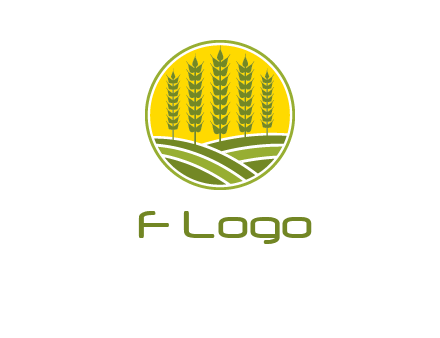 upright wheat stalks farm logo