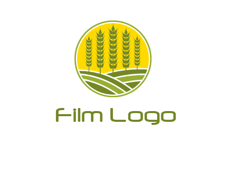 upright wheat stalks farm logo